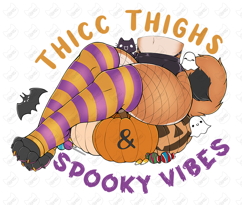 Thigh highs and spooky vibes - sticker